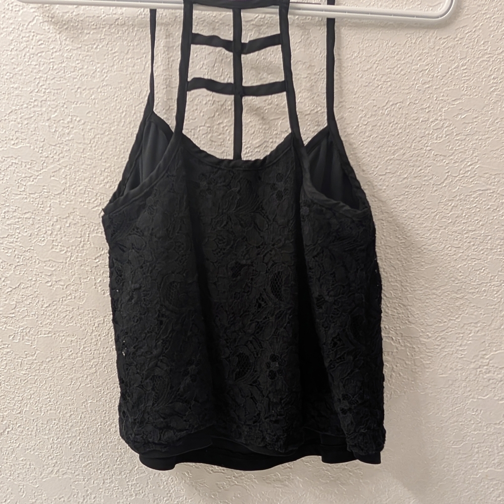 Full Tilt Black Lace Camisole Top Size Small - Picture 2 of 4